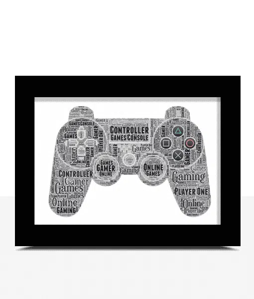Personalised Games Controller Word Art – Gamer Gift Fathers Day Gifts