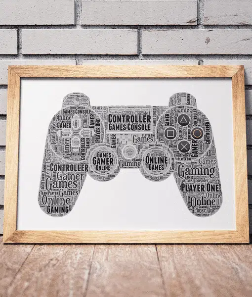 Personalised Games Controller Word Art – Gamer Gift Fathers Day Gifts