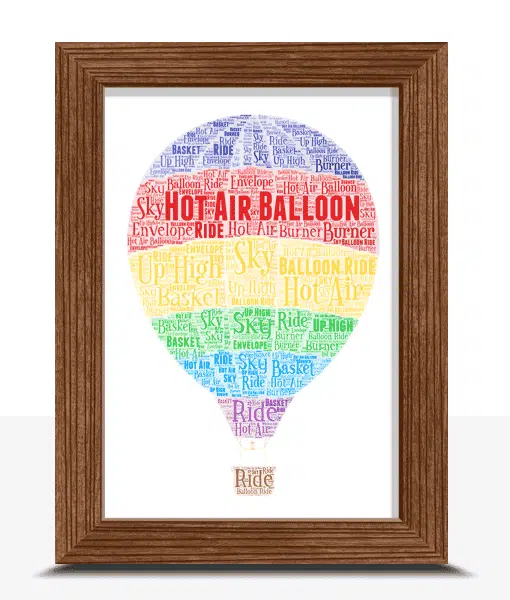 Personalised Hot Air Balloon Word Art Picture Gifts For Children