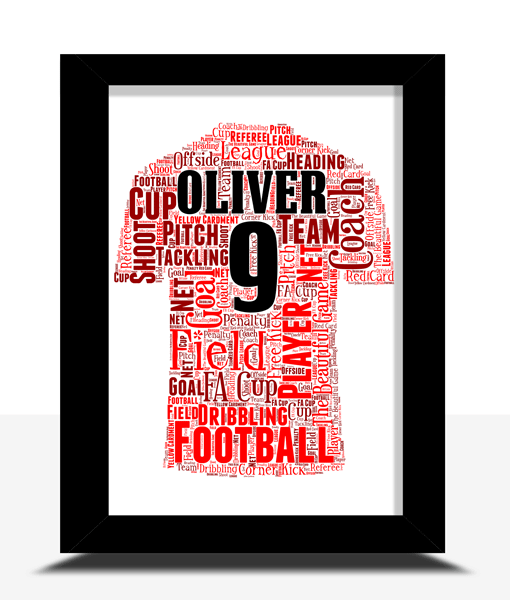 AMERICAN FOOTBALL - Children's kid's / baby's illustrated name art picture, print, name frame (personalised to store a favourite team / colours)