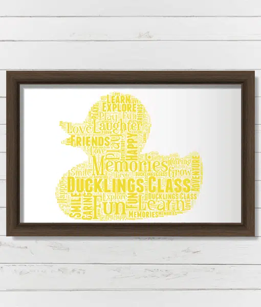 Personalised Rubber Duck Word Art Print – Ducky Gift Animal Prints