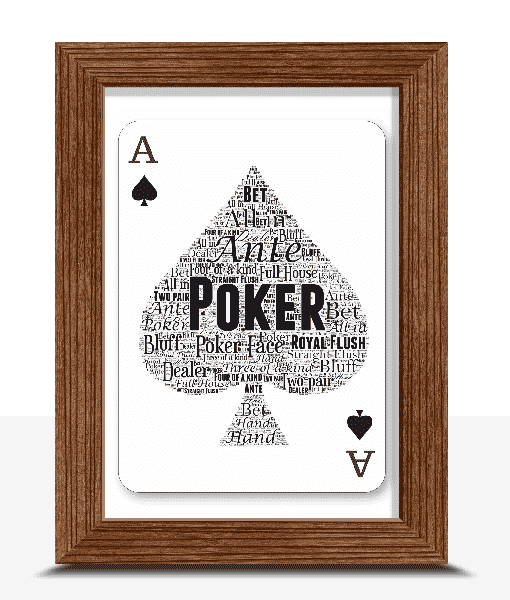Personalised Poker Player Word Art Gift Gifts For Him