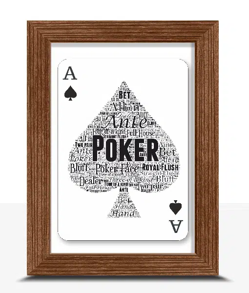 Personalised Poker Player Word Art Picture Gift Gifts For Him
