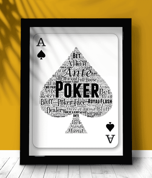Personalised Poker Player Word Art Gift Gifts For Him