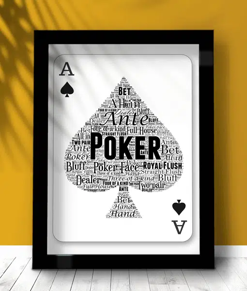 Personalised Poker Player Word Art Picture Gift Gifts For Him