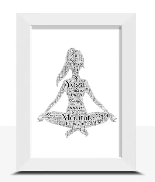Personalised Yoga Word Art Print – Yogi Picture Frame Gift Teacher Gifts