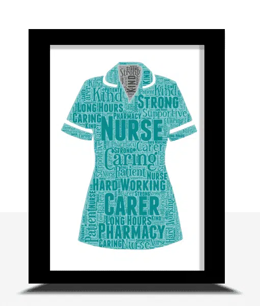 Pharmacy Nurse Uniform Tunic Word Art Gift Print Healthcare Gifts
