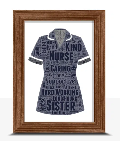 Sister Nurse Uniform Gift – Word Art Tunic Print Healthcare Gifts