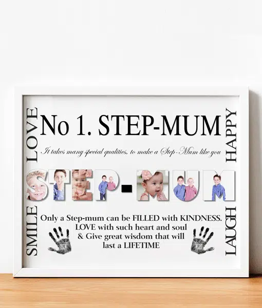 No 1 STEP MUM Personalised Photo Collage Gift Gifts For Her