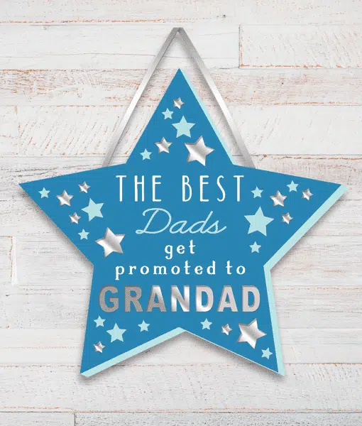 The Best Dads get promoted to Grandad – Grandad Star Plaque Fathers Day Gifts