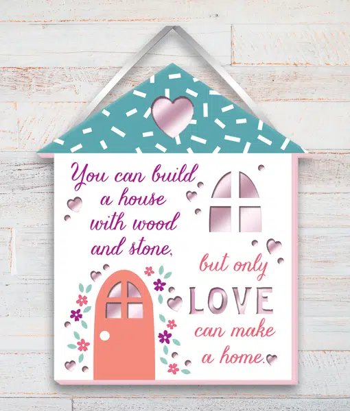 Home Built With Love Wooden Plaque New Home