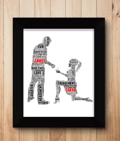 Woman Proposal – Personalised Word Art Engagement Gift Engagement Gifts