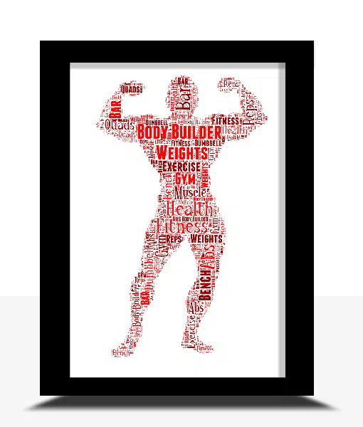 Personalised Body Builder Word Art Gift Sport Gifts