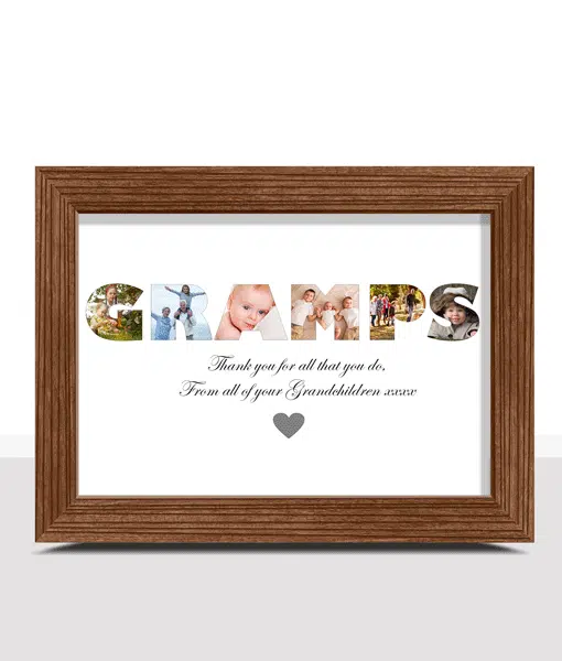 Personalised GRAMPS Photo Collage Frame Gift Fathers Day Gifts