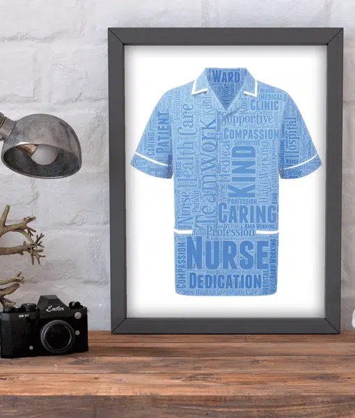 Personalised Male Nurse Uniform Word Art Graduation Gift Healthcare Gifts