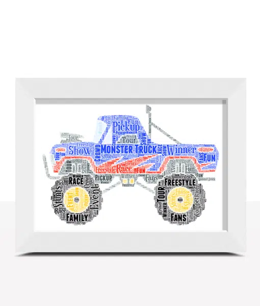 Monster Truck Word Art Print Gifts For Children