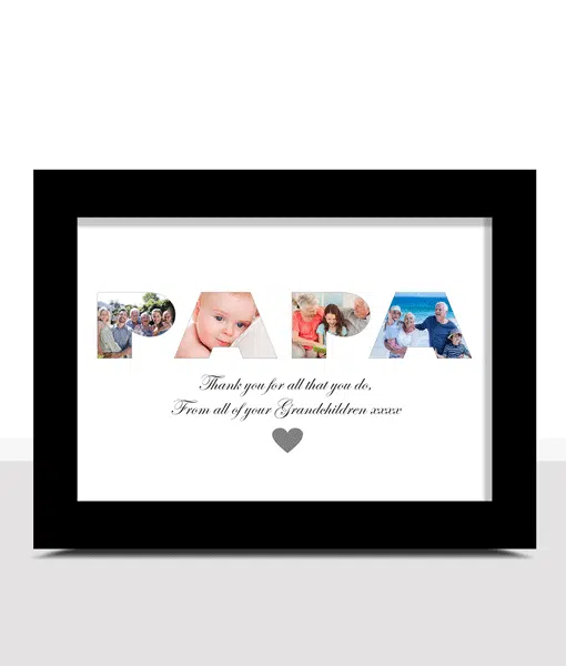 Personalised PAPA Photo Collage Frame Gift Gifts For Grandparents
