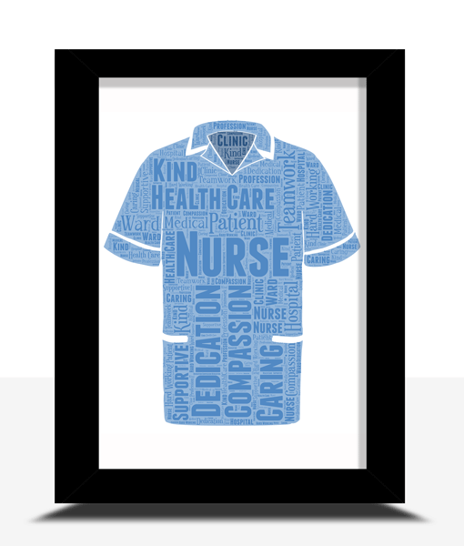 Personalised Male Nurse Uniform Word Art Graduation Gift Healthcare Gifts