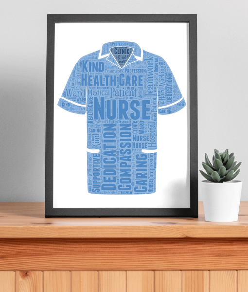 Personalised Male Nurse Uniform Word Art Graduation Gift Healthcare Gifts