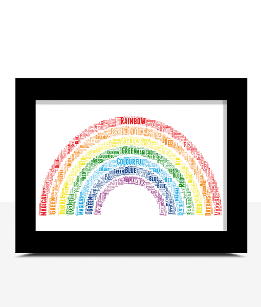 Personalised Rainbow Word Art Print Gifts For Children