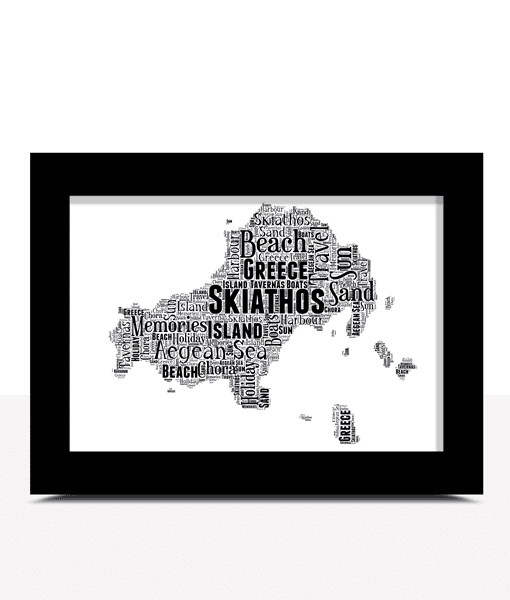 Personalised Skiathos Word Art Map Maps