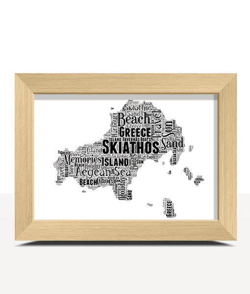 Personalised Skiathos Word Art Map Maps