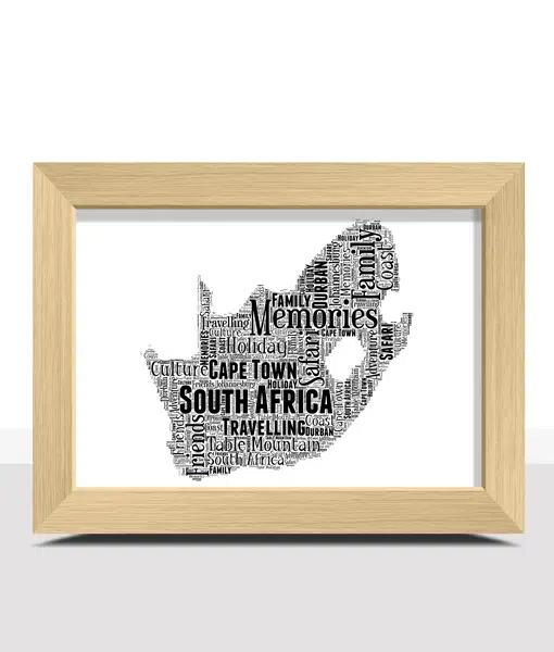 Personalised South Africa Word Art Map Picture Maps