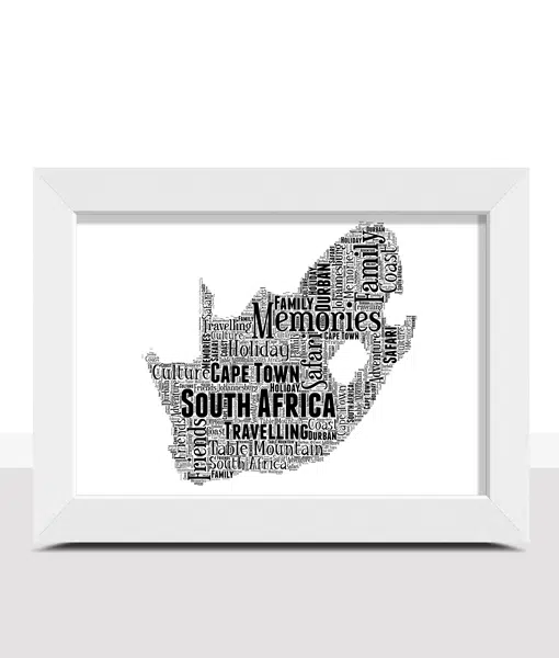 Personalised South Africa Word Art Map Picture Maps