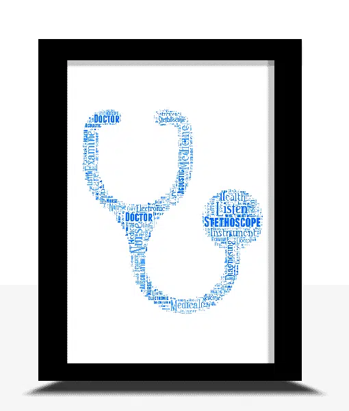 Doctors Stethoscope Word Art Gift Graduation Gifts