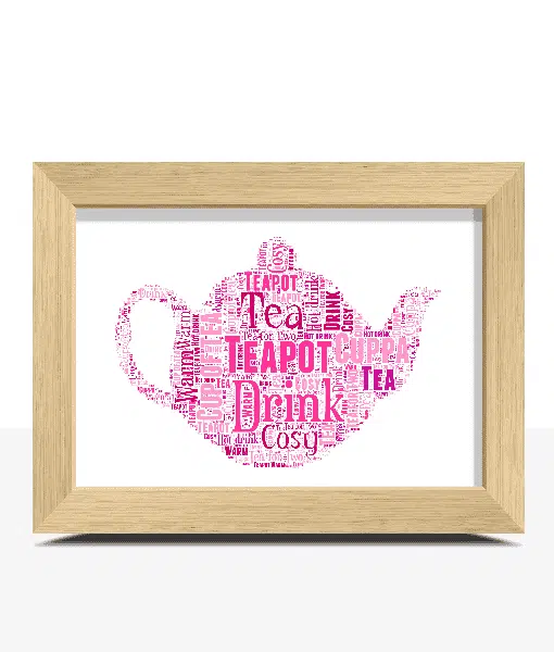 Personalised Teapot Word Art Picture Print – Kitchen Picture Gift Food And Drink