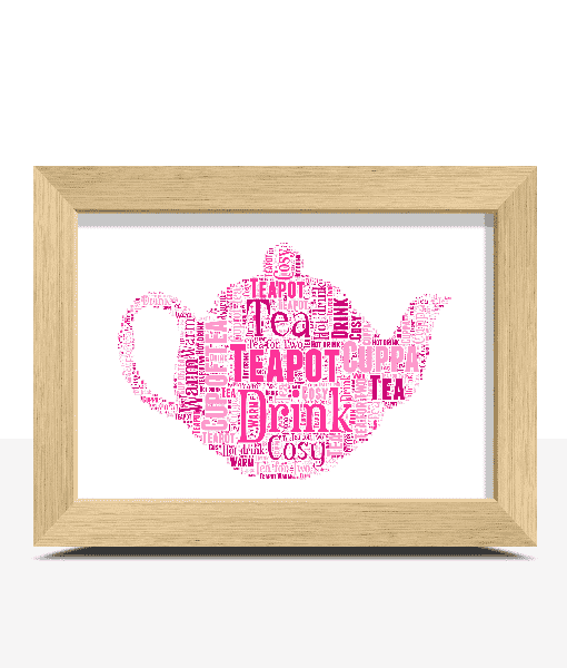 Personalised A4 Word Art Teapot Kitchen Birthday Gift Photo Picture Print Image