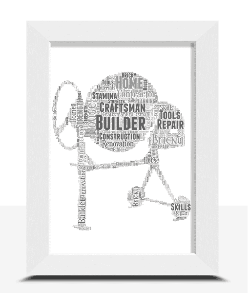 Cement Mixer Word Art – Personalised Builder Gift