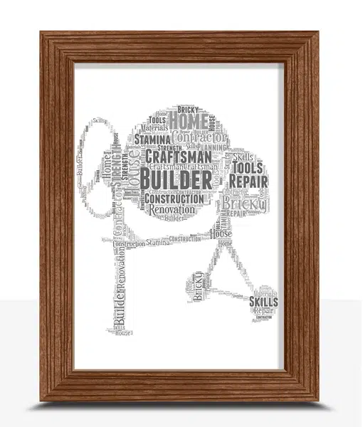 Cement Mixer Word Art – Personalised Builder Gift