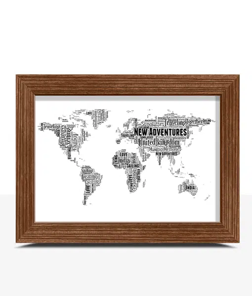 Personalised World Map Word Cloud Picture Print Maps