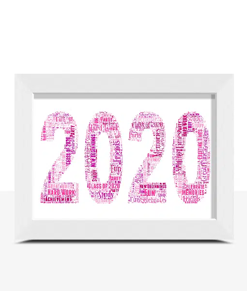 Personalised 2020 Word Art Print Number Word Art Prints