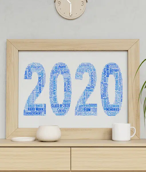 Personalised 2020 Word Art Print Number Word Art Prints