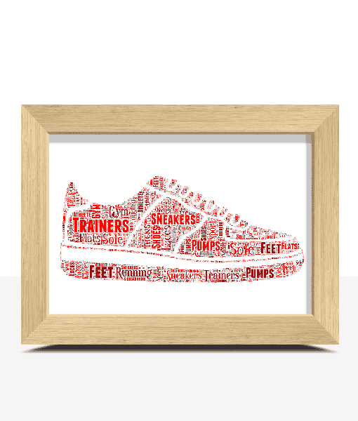 Personalised Running Shoes – Trainers Word Art Print Sport Gifts
