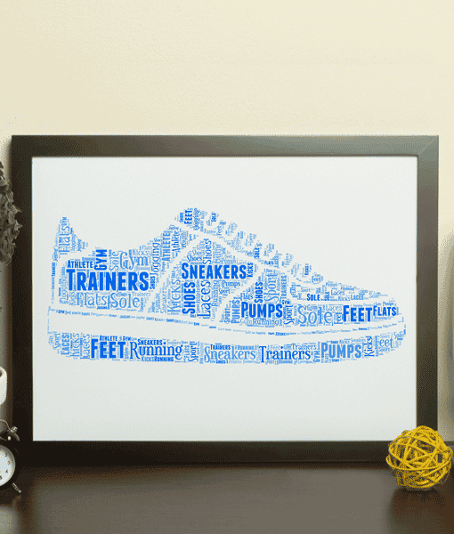 Personalised Running Shoes – Trainers Word Art Print Sport Gifts