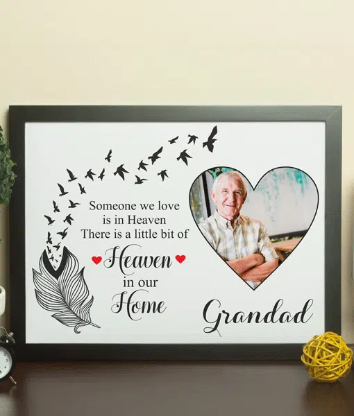 Personalised Heart Memorial Photo Remembrance Print Memorial Gifts