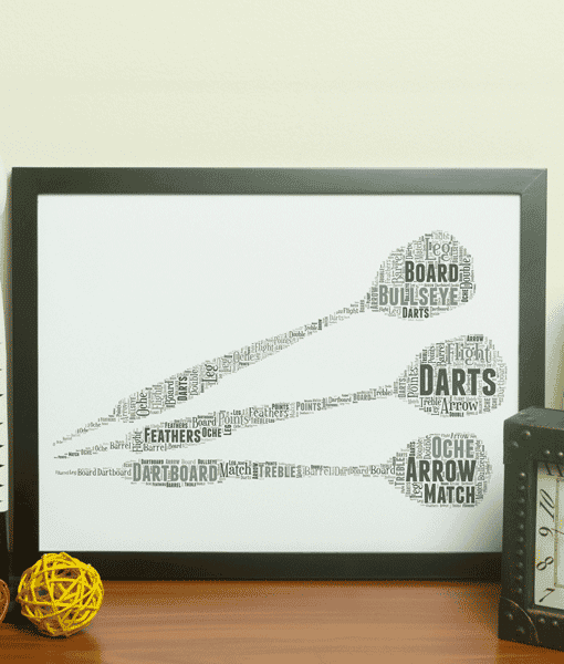 Darts Word Art Print – Personalised Darts Player Gift Sport Gifts