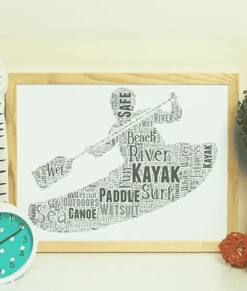 Personalised Kayak Word Art – Kayaking Gift Sport Gifts