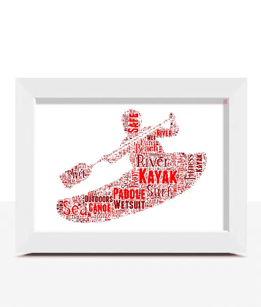 Personalised Kayak Word Art – Kayaking Gift Sport Gifts