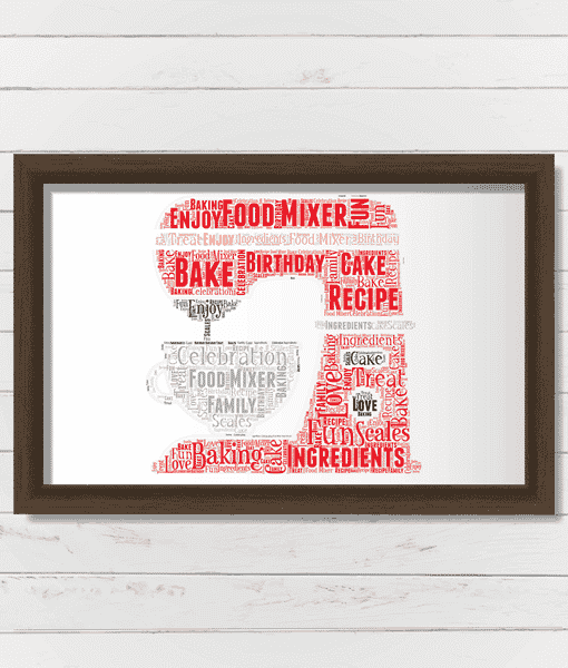 Personalised Chef Food Mixer Word Art – Baker Gift Food And Drink