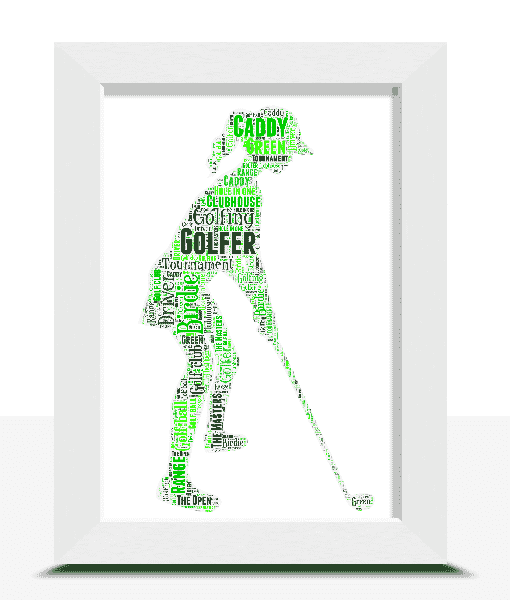 Personalised Lady Golfer Word Art Print – Ladies Golf Gift Sport Gifts