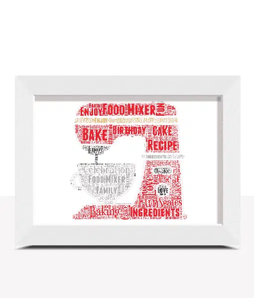 Personalised Chef Food Mixer Word Art – Baker Gift Food And Drink
