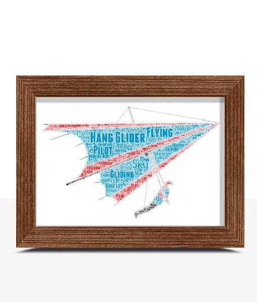 Personalised Hang Glider Word Art Sport Gifts