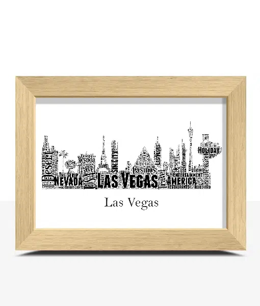 Personalised Las Vegas Skyline Word Art City Skyline Prints