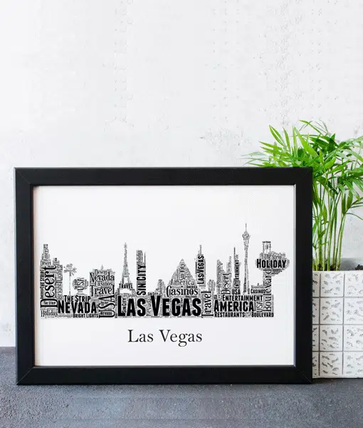 Personalised Las Vegas Skyline Word Art City Skyline Prints