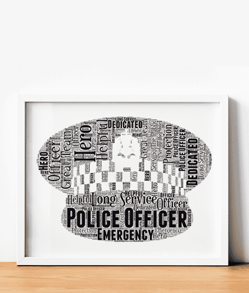 Personalised Police Flat Peaked Cap Word Art
