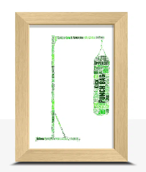 Personalised Punch Bag Word Art Print Sport Gifts
